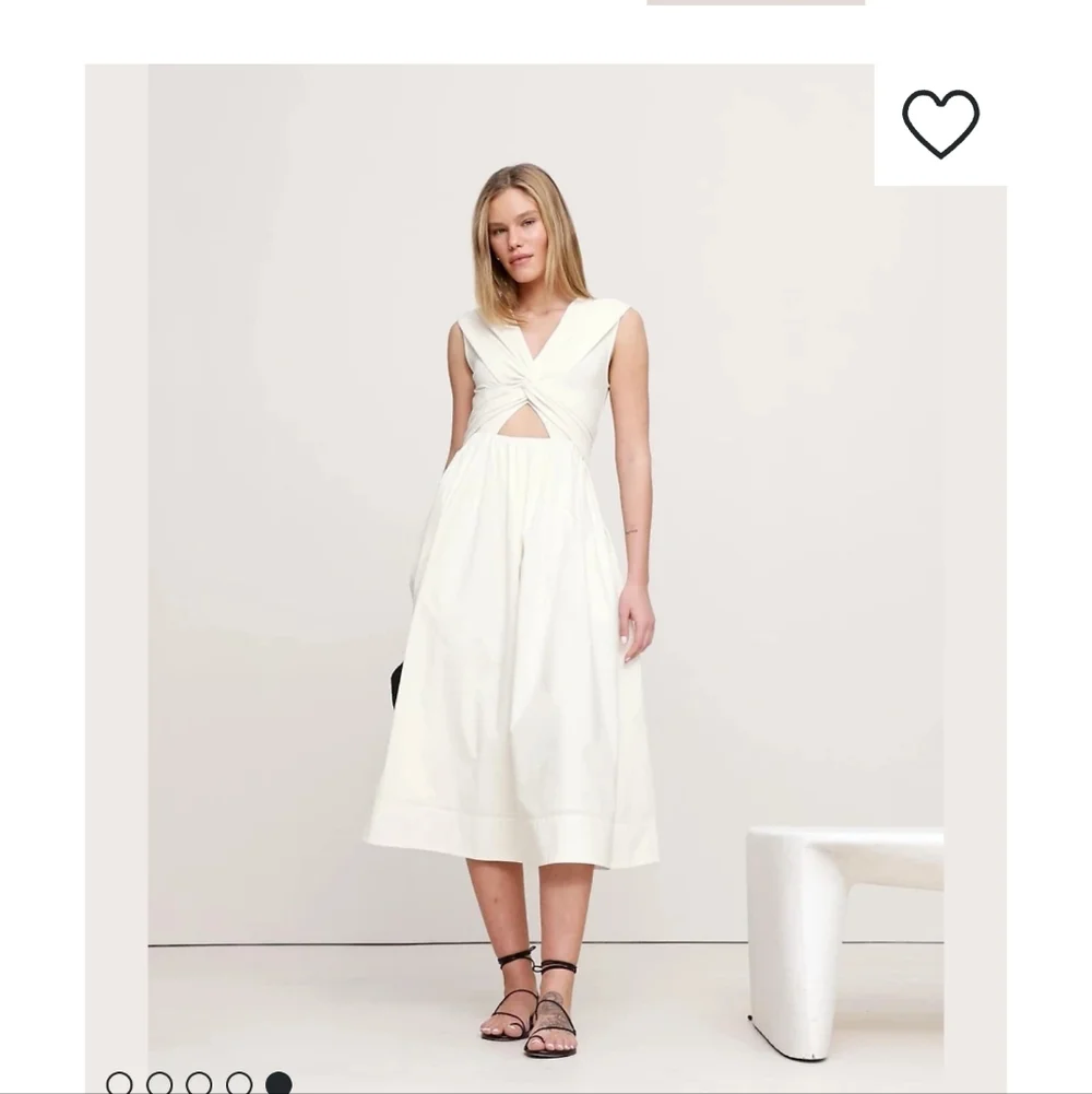 NWOT Banana Republic Cream Cut-Out Midi Dress Size S White - Picture 3 of 8